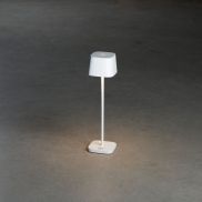 Konstsmide Capri Mini - lampe de table d'extérieur - 7 x 7 x 25 cm - 2,2W dim to warm LED inclus - rechargeable - IP54 - blanc