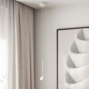 Nova Luce Ola - lampe suspendue - Ø 8 x 145 cm - 4W LED inclus - blanc sablé