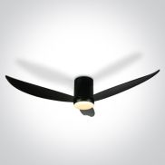 ONE Light Black Body - ventilateur de plafond avec lumière et télécommande - Ø 132 x 27 cm - 22W LED inclus - noir