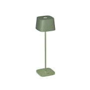 Konstsmide Capri - lampe de table d'extérieur - 10 x 10 x 36 cm - 2,2W dim to warm LED inclus - rechargeable - IP54 - vert
