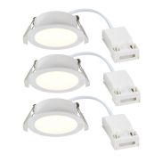 Nordlux Olea 3-Kit - spot encastré - Ø 85 mm, Ø 68 mm taille d'encastrement - 4,4W LED inclus - IP65 - blanc