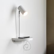 Nordlux Cody - applique murale avec interrupteur et port USB - 20 x 20 x 42,9 cm - blanc