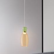 Nova Luce Pluma - lampe suspendue - Ø 15 x 179 cm - 9W LED inclus - or, vert clair brillant et verre jaune