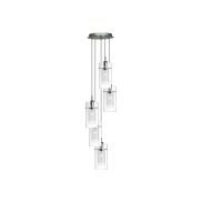 Searchlight Duo 1 - lampe suspendue - Ø 28 x 120 cm - chrome et transparent