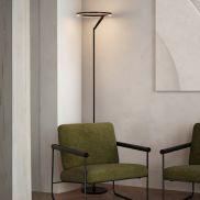 Nova Luce Tilia - lampadaire - Ø 33 x 168 cm - 26W dimmable LED inclus - noir sablé