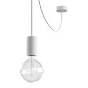 Creative Cables Eiva - suspension extérieure avec fixation plafond en silicone - Ø 12,5 x 514,5 cm - IP65 - blanc