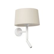 Faro Windsor - applique murale avec lecteur - Ø 29 x 49,9 x 26,5 cm - blanc mat et lino