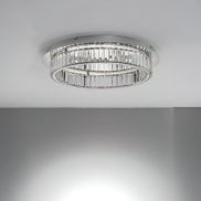 Nova Luce Aurelia - plafonnier - Ø 60 x 12 cm - 41W LED dimmable inclus - chrome