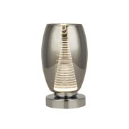 Searchlight Cyclone - lampe à poser - Ø 11,5 x 20,5 cm - 6W LED inclus - chrome et verre fumé