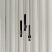Lucide Margary - lampe suspendue - Ø 28 x 169 cm - 3 x 4W LED dimmable inclus - noir