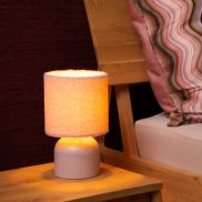 Lucide Woolly - lampe à poser - Ø 16 x 28 cm - rose