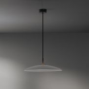 Nova Luce Polifemo - lampe suspendue - Ø 60 x 153 cm - 17W LED inclus - verre fumé et noir sablé