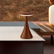 Nova Luce Elbo - lampe de table rechargeable pour extérieur - Ø 9 x 17 cm - 2W dimmable LED inclus - IP54 - corten