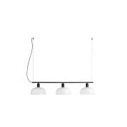 Faro Tatawin - lampe suspendue 3L - 16,6 x 100 x 210 cm - noir/verre laiteux
