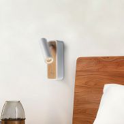 VK Lighting Novel - applique murale - Ø 2,7 x 15 cm - 3W LED inclus - blanc et bois