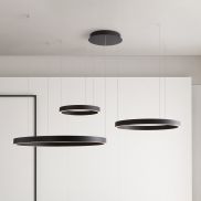 Nova Luce Elowen - lampe suspendue - 148 x 250 x 106 cm - 181W dimmable LED inclus - noir sablé