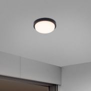 Nova Luce Reo - plafonnier extérieur - Ø 23,5 x 7,5 cm - 19W LED inclus - IP65 - noir sablé