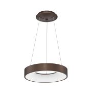 Nova Luce Rando Thin - lampe suspendue - Ø 38 x 120 cm - 30W LED dimmable inclus - café brossé