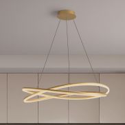 Nova Luce Ofelia - lampe suspendue avec télécommande - Ø 95 x 150 cm - 68W dimmable LED inclus - laiton doré