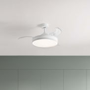 Nova Luce Nevma - ventilateur de plafond avec lumière et télécommande - Ø 107 x 49 cm - 36W LED inclus - blanc mat