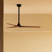 Faro Klim M - ventilateur de plafond - Ø 125 cm - noir mat et noyer foncé