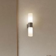 Nordlux Tangens - applique murale - 31 x 6 cm - IP44 - acier brossé et blanc opale