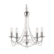 Searchlight Maypole - lustre - Ø 46 x 100 cm - argent satiné
