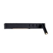 VK Lighting Bar - applique murale avec liseuse à droite - 40 x 17 x 5 cm - 3W + 2 x 6W LED inclus - noir