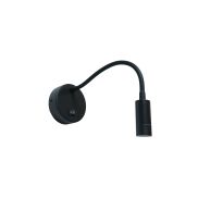 Artdelight Flexi-C - applique murale avec interrupteur - Ø 10 x 34 cm - 3W LED inclus - noir