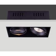 Artdelight Trofa - spot encastré 2L - 195 x 95 mm, 197 x 97 mm taille d'encastrement - noir