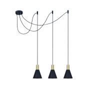 ONE Light E27 Cones - lampe suspendue - Ø 15,3 x 222,8 cm - laiton brossé et noir