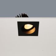 Artdelight Venice 2808 - spot encastré - 80 x 80 mm, Ø 68 mm encastré - 8W LED dimmable inclus - IP44 - noir