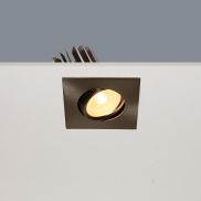 Artdelight Venice 2608 - spot encastrable - 80 x 80 mm, Ø 68 mm encastrable - 8W LED dimmable inclus - IP44 - acier mat