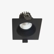 Artdelight Venice 2708 - spot encastrable - 80 x 80 mm, Ø 68 mm encastrable - 8W LED dimmable inclus - IP44 - noir