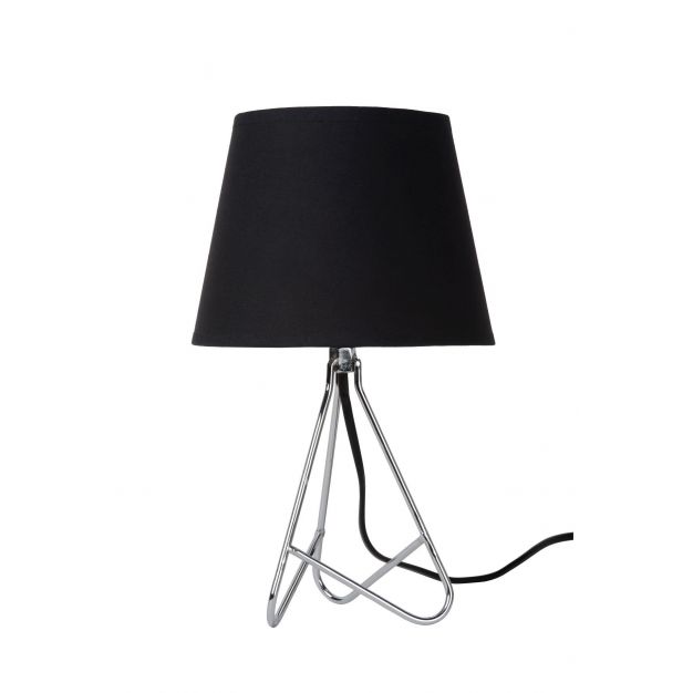 Lucide Gitta - lampe de table - 30cm - noir, chrome