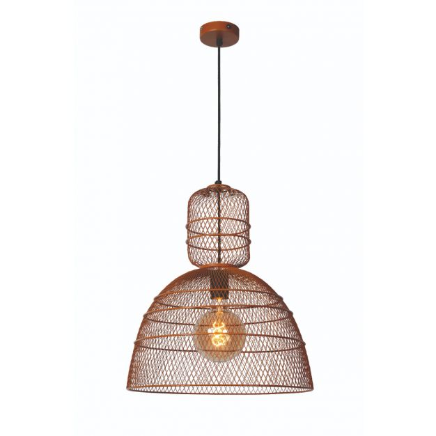 Lucide Gasset - hanglamp - Ø 42,5 x 169 cm - bruin