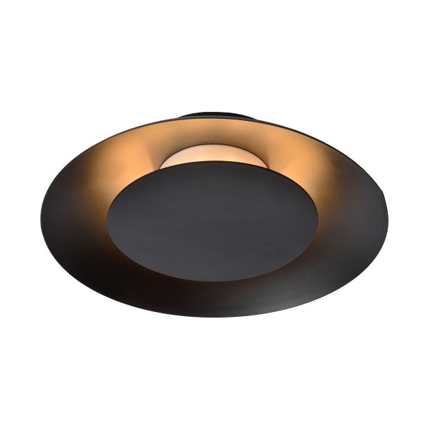 Lucide Foskal - plafonnier - Ø 21 x 5 cm - 6W LED inclus - noir