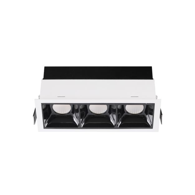 Nova Luce Sorel - spot à encastrer - 157 x 62 mm, 150 x 57 mm encastré - 3 x 7W LED inclus - blanc et noir