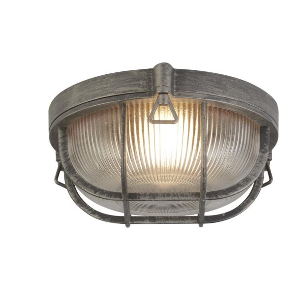 Searchlight Bulkhead - lampe d'extérieur pour plafond/mur - Ø 27 cm - IP44 - noir argenté