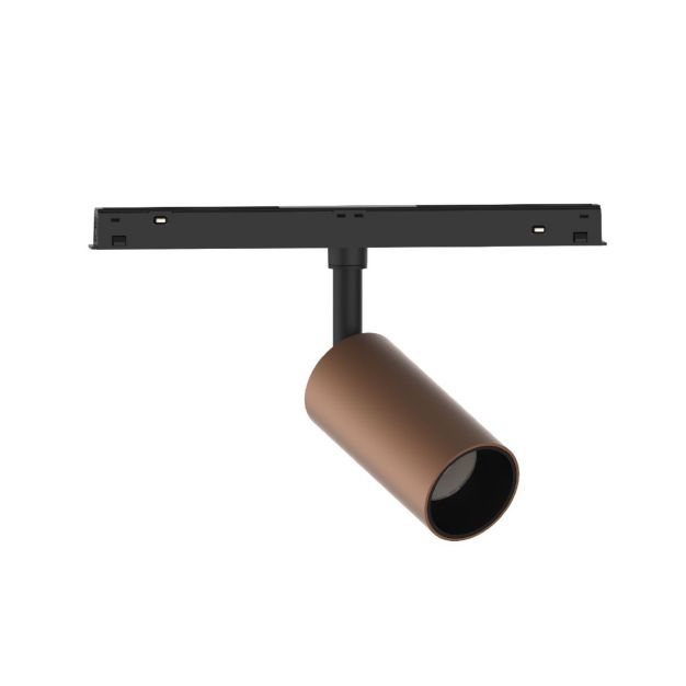 VK Lighting Eiva - système de rail magnétique - spot sur rail - Ø 4,5 x 9 cm - 15W LED inclus - Dimmable DALI - bronze