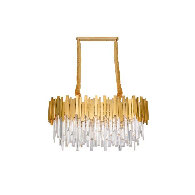 Nova Luce Grane - lampe suspendue - 80 x 30 x 120 cm - or et transparent