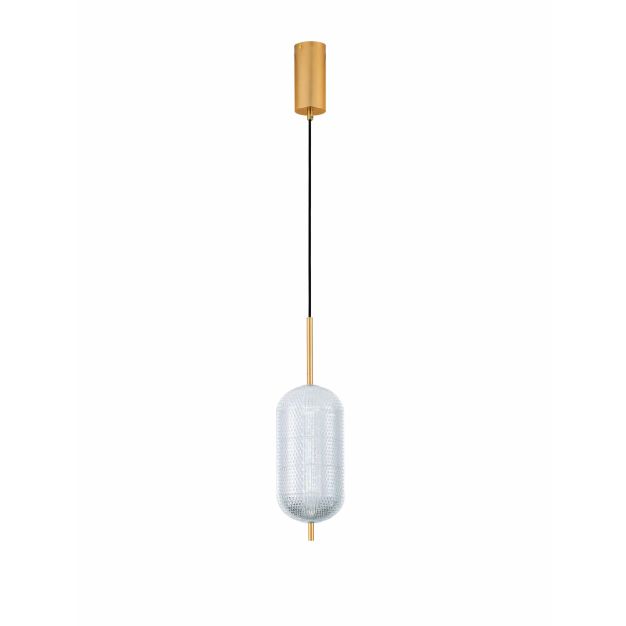 Nova Luce Klelia - lampe suspendue - Ø 15 x 140 cm - 17W dimmable LED inclus - laiton doré