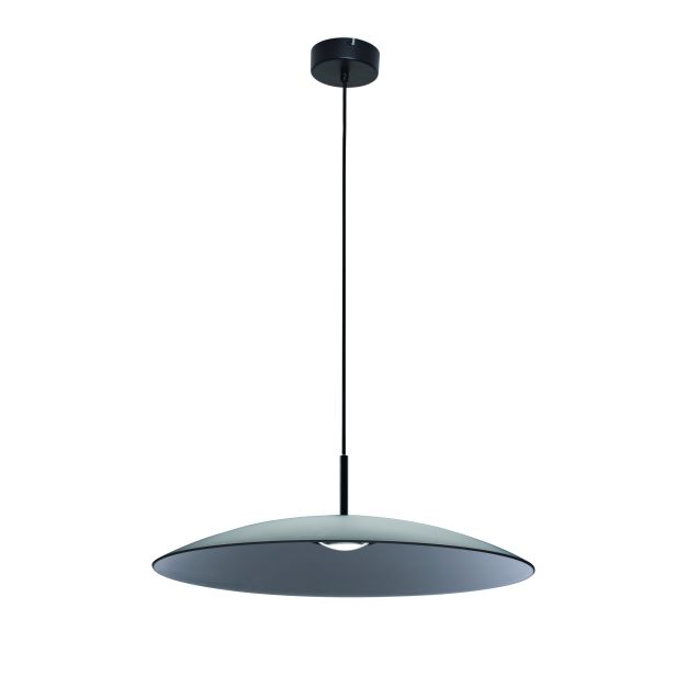 Nova Luce Polifemo - lampe suspendue - Ø 60 x 153 cm - 17W LED inclus - verre fumé et noir sablé