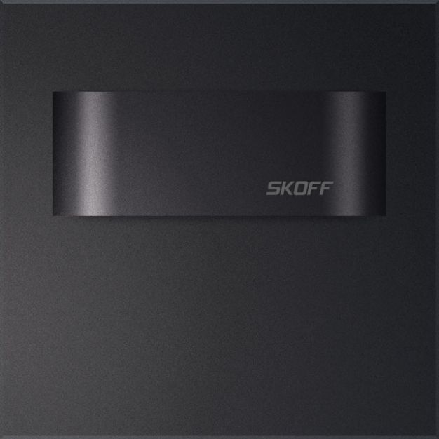Skoff Tango Short LED - applique encastrée - 73 x 73 mm - 1,8W LED inclus - 230V - noir - 3000K