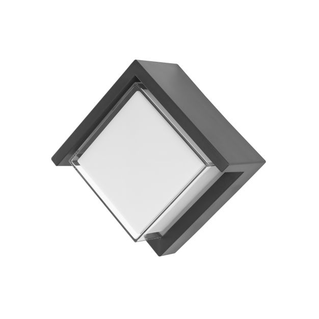 Nova Luce Max - applique murale extérieure - 16 x 10 x 16 cm - 12W LED inclus - IP65 - gris foncé