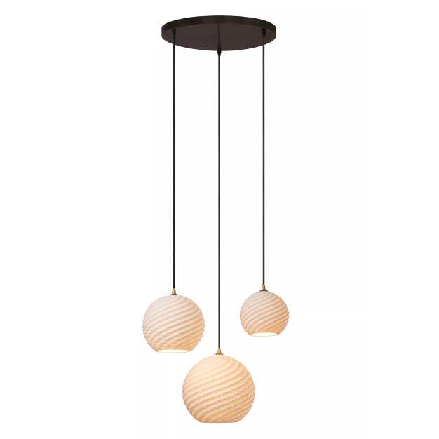 Lucide Bina - lampe suspendue 3L - Ø 40 x 155 cm - blanc