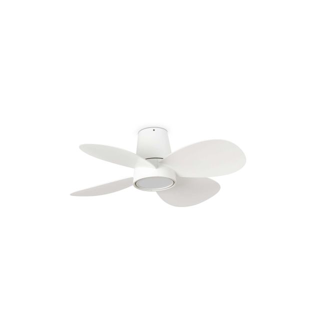 Faro Klover S - ventilateur de plafond avec lumière et télécommande - Ø 80 x 22,3 cm - blanc mat