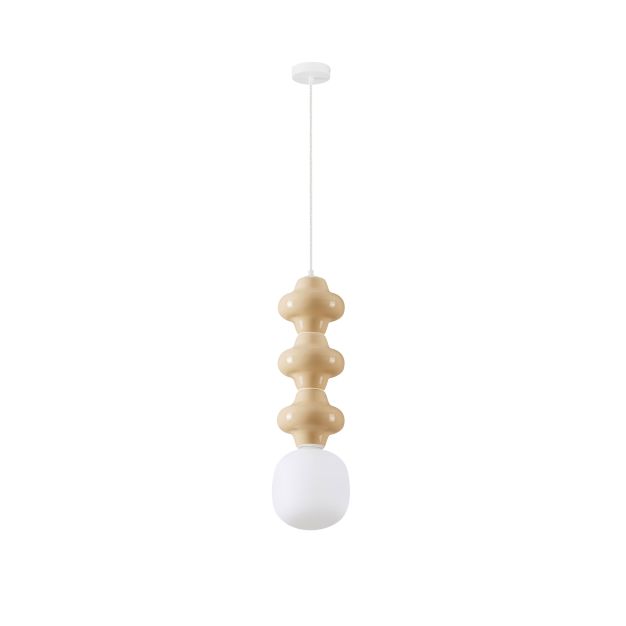 Nova Luce Clio - lampe suspendue - Ø 18 x 240 cm - jaune et verre opale