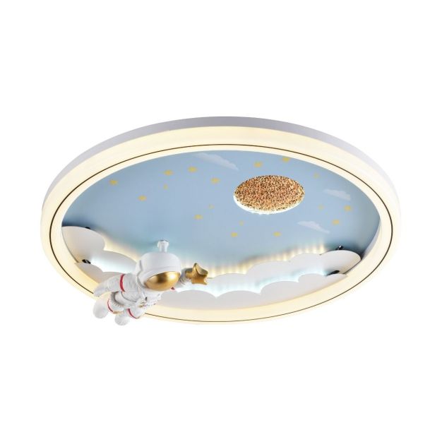 Zuma Line Astronaut - plafonnier - Ø 47 x 15 cm - 47W LED inclus - bleu et blanc