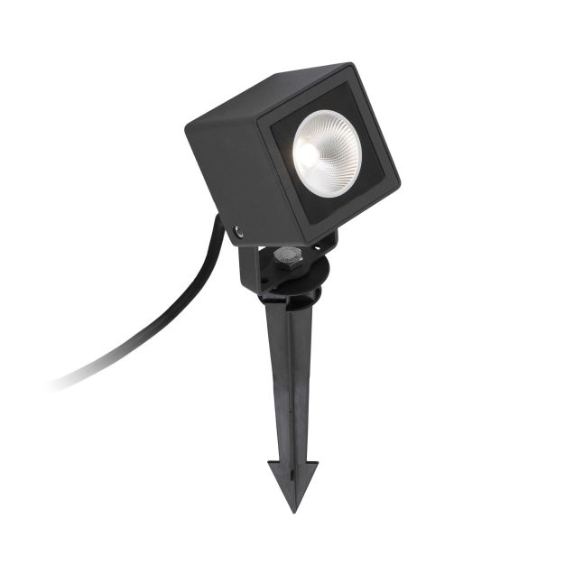 Faro Sobek - spot de sol sur piquet - 8 x 7 x 33 cm - 7W LED inclus - IP65 - noir mat